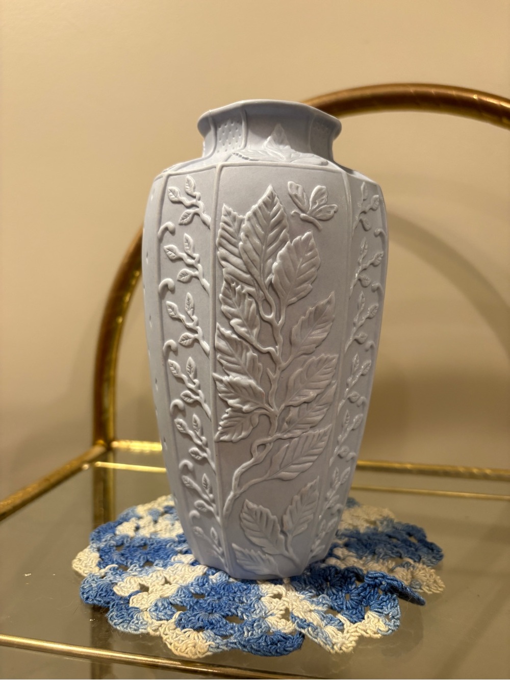 Fitz and Floyd The Botanical Collection Light Blue Vase